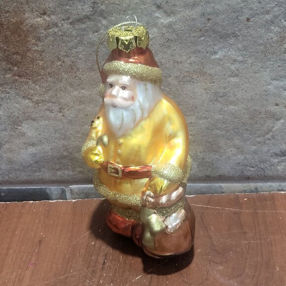 Vintage Blown Glass Saint Nicholas Santa Claus Holiday Ornament - Picture 2 of 9